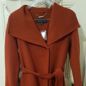 (NWT) Antonio Melani Burnt Orange Wool Wrap Coat